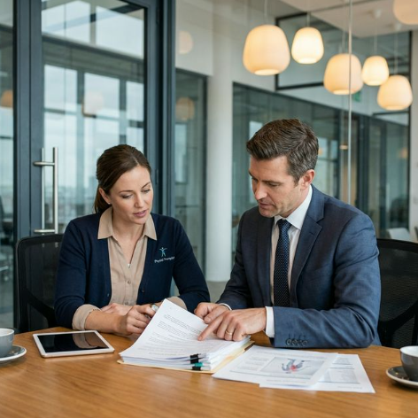 Attorney and Physical Therapist Reviewing Case Documents